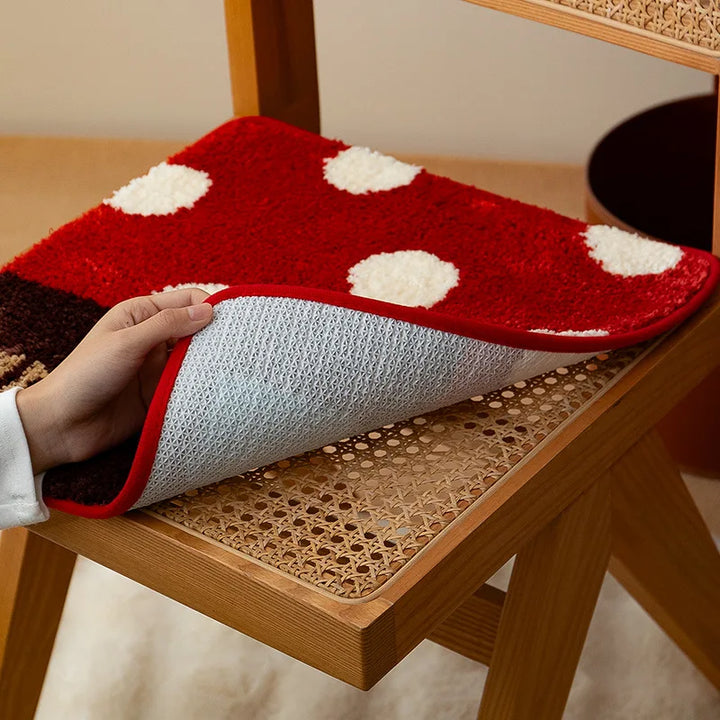 Rynx | Lovely Tufting Seat Cushion Mat Soft Round Square Mushroom Dots Chair Sofa Pad Home Office Warm Room Decor for Autumn Winter