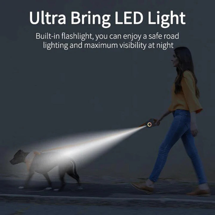 Lisslune | 5M Stylish LED Dog Leash with Retractable Design for Safe Night Walks