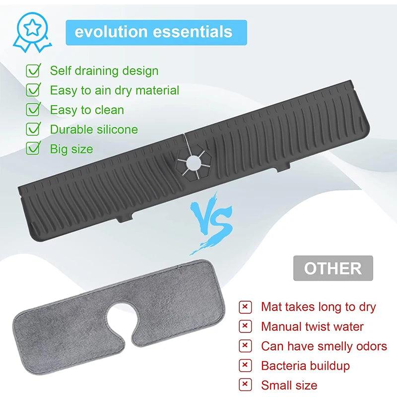 Lisslune | Versatile silicone splash mat with drip tray for kitchen and bathroom
