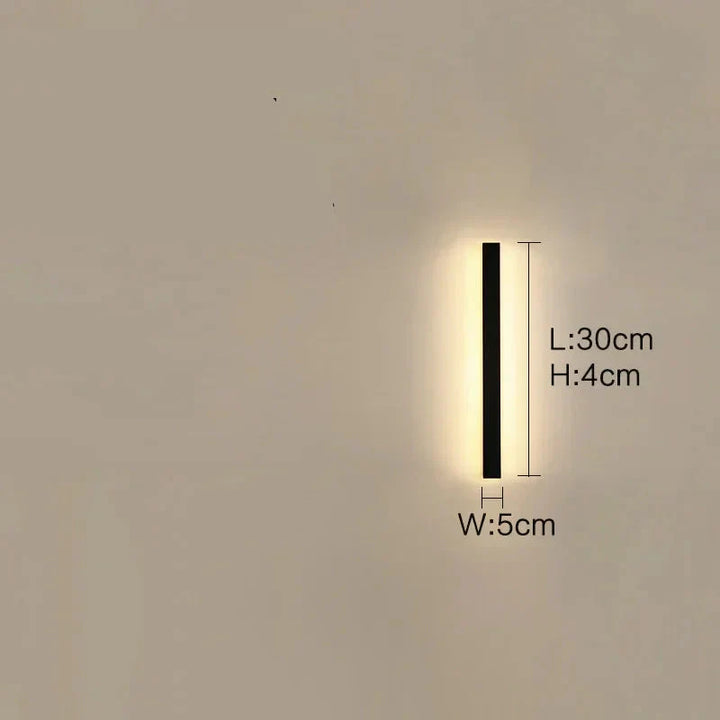 Lisslune | Lunor Modern Linear Outdoor Wall Light – Metal & Acrylic for Terrace & Entrance Area