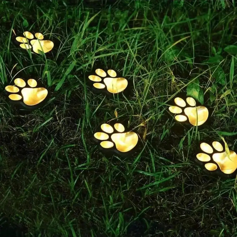 Lisslune | Solar lamp in paw print design – LED garden lighting in multicolor for outdoor use