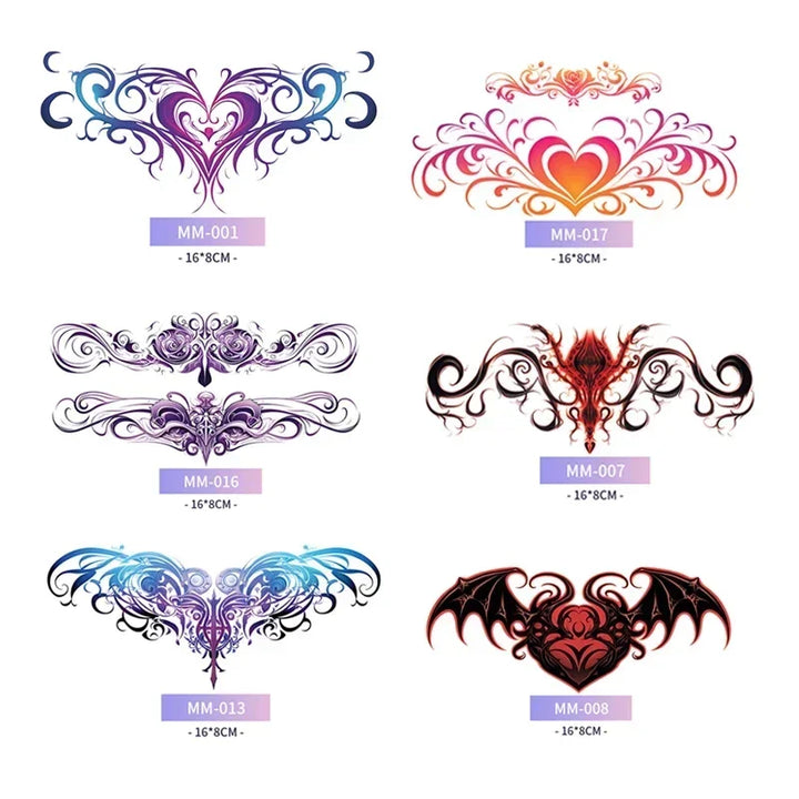 Rynx | 6-Piece Waterproof Tattoo Sticker Set Long-lasting Artificial Tattoo Girls 3D Artificial Sex Womb Tattoo for Women Temporary Abdomen섹스타투스티커 Product