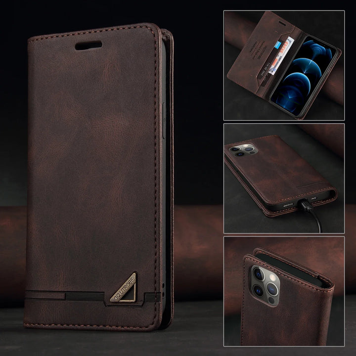 Lisslune | iPhone leather protective case with RFID blocking and card slots