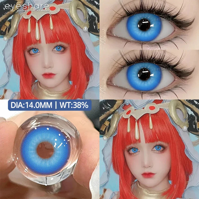 Rynx | 2-piece Halloween Colorful Contact Lenses Cosplay Eye Lenses Anime Colored Lenses Red Contact Seasonal Lenses Fashion Makeup Lenses