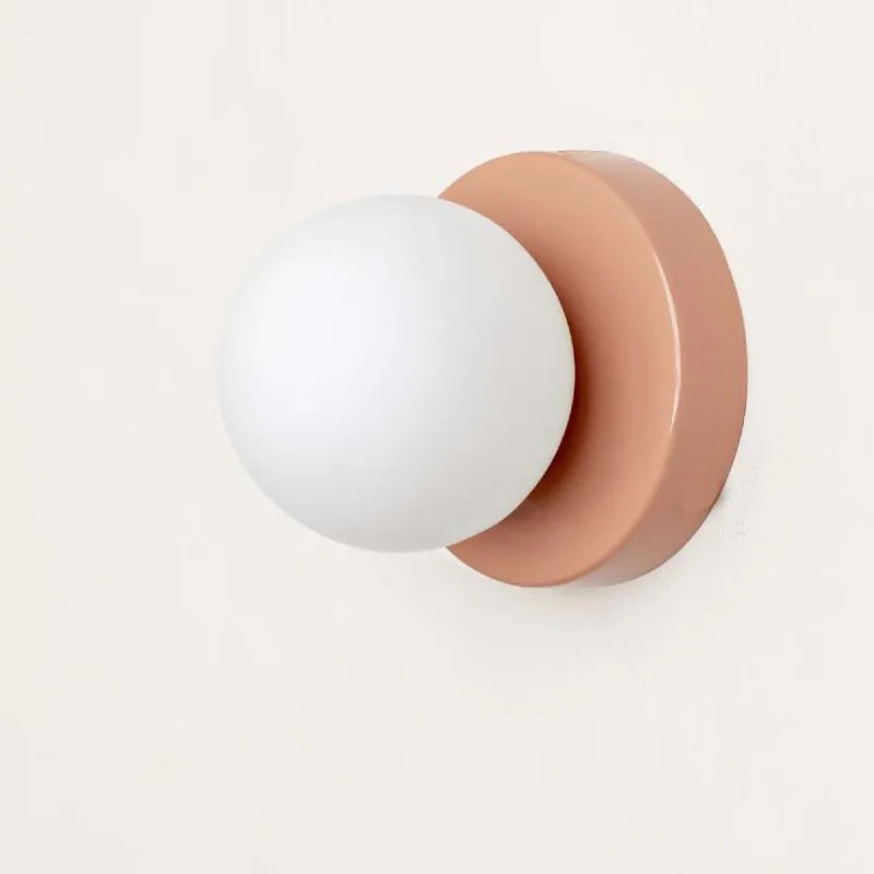 Lisslune | LumiGlobe - Modern wall lamp with glass block in Mid-Century style