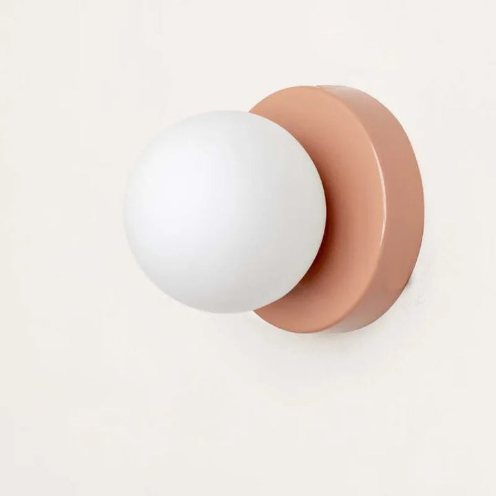 Lisslune | LumiGlobe - Modern wall lamp with glass block in Mid-Century style