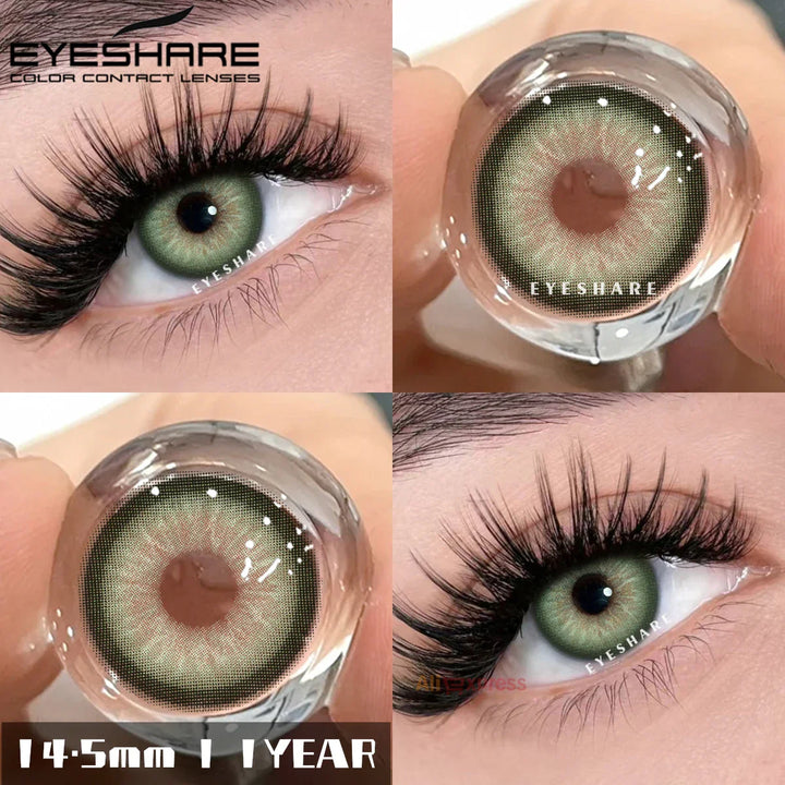 Rynx | Colorful Contact Lenses for Eyes Blue Contacts Gray Brown Lenses Green Eye Contact Lenses Beautiful Pupil Yearly 2 Pieces/Pair