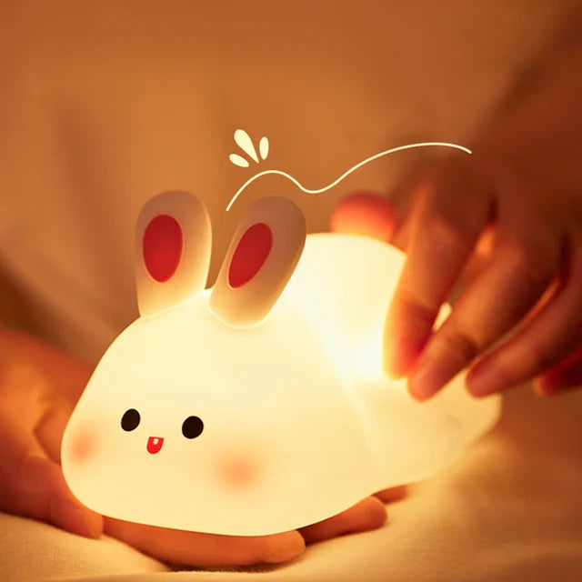 Lisslune | Cute Rabbit-Shaped USB Rechargeable Silicone Night Light for the Bedroom