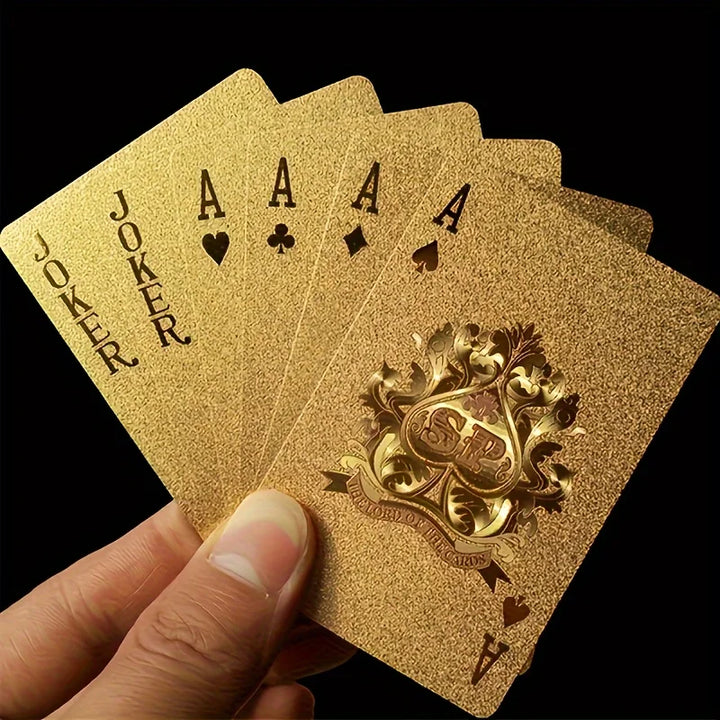 Rynx | 1 Set waterproof gold foil poker, 24K gold plastic poker, durable washable party entertainment supplies