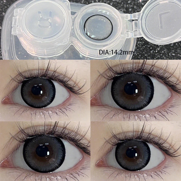Lisslune | 1 Pair Super Beauty Colored Contact Lenses Natural Pupils Cosmetic Eye Lens 14.5mm Annual Prescription Myopia Lens Cosmetic