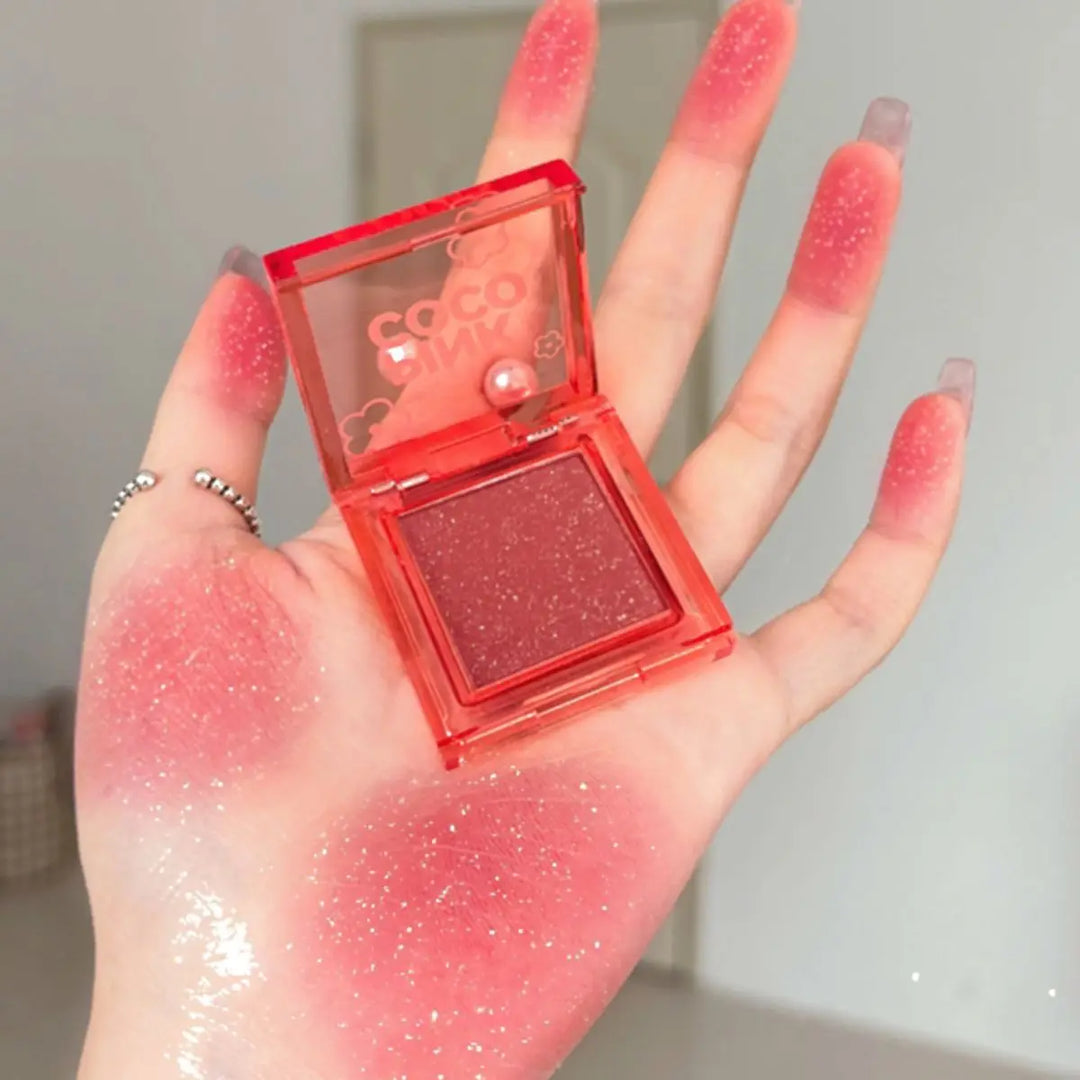 Rynx | fine shimmer soft mist tipsy pink solid natural fine shimmer eyeshadow blush a palette for multiple applications