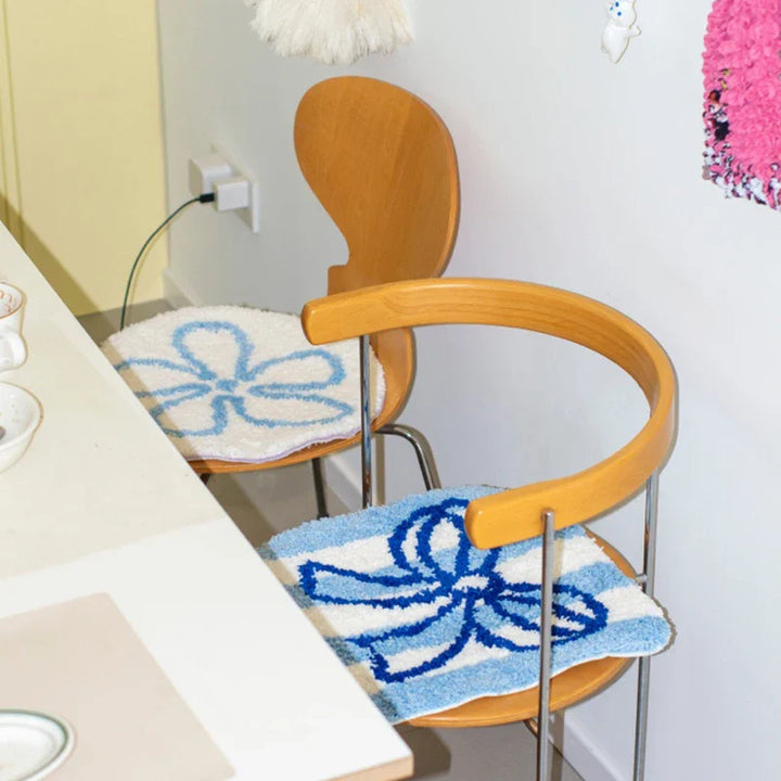 Rynx | Sweet Tufting Bow Seat Cushion Korean Style Soft Round Square Flower Bow Chair Sofa Pad Home Office Cozy Decoration 40x40cm