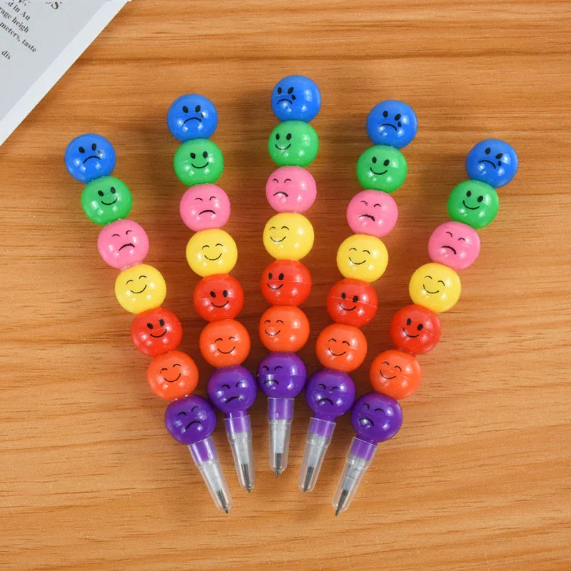 Rynx 5/10 Pcs Lollipop Building Block Crayon Coloring Pencil Pencil for Kids Birthday Parties Gift Bags Pinata Filler Rewards