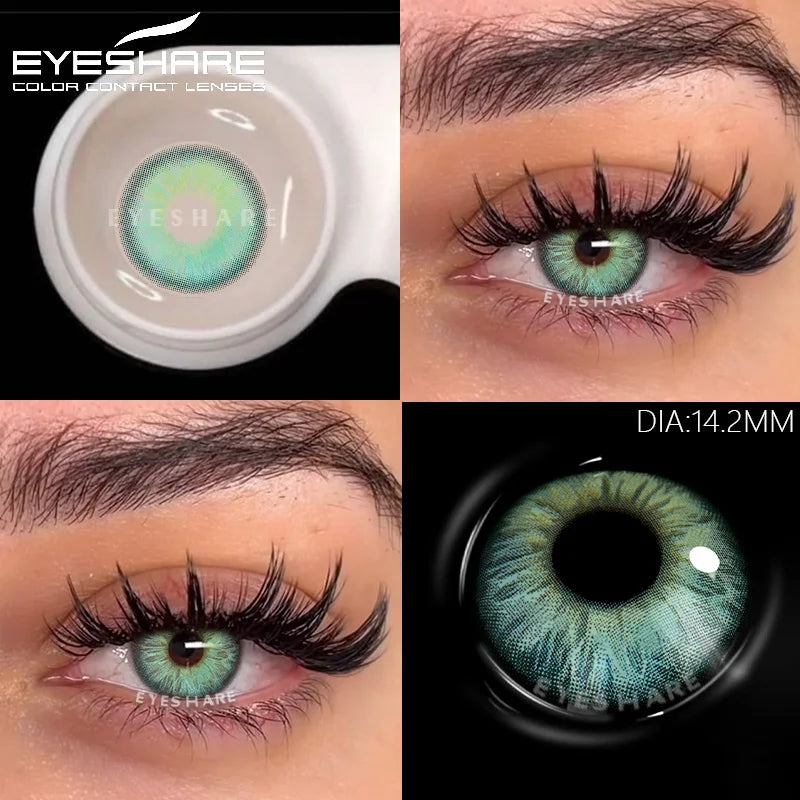 Rynx | 1Pair Fashion Colored Contact Lenses New Gray Lenses Blue Eye Contacts Cosmetic Green Eyelenses Annual Colored Eyelens