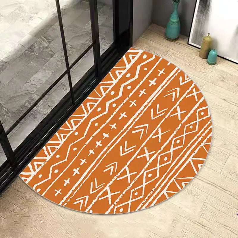Lisslune | AquaSoft Super Absorbent Bath Mat – Non-Slip Half-Round Bathroom Mat for Maximum Comfort