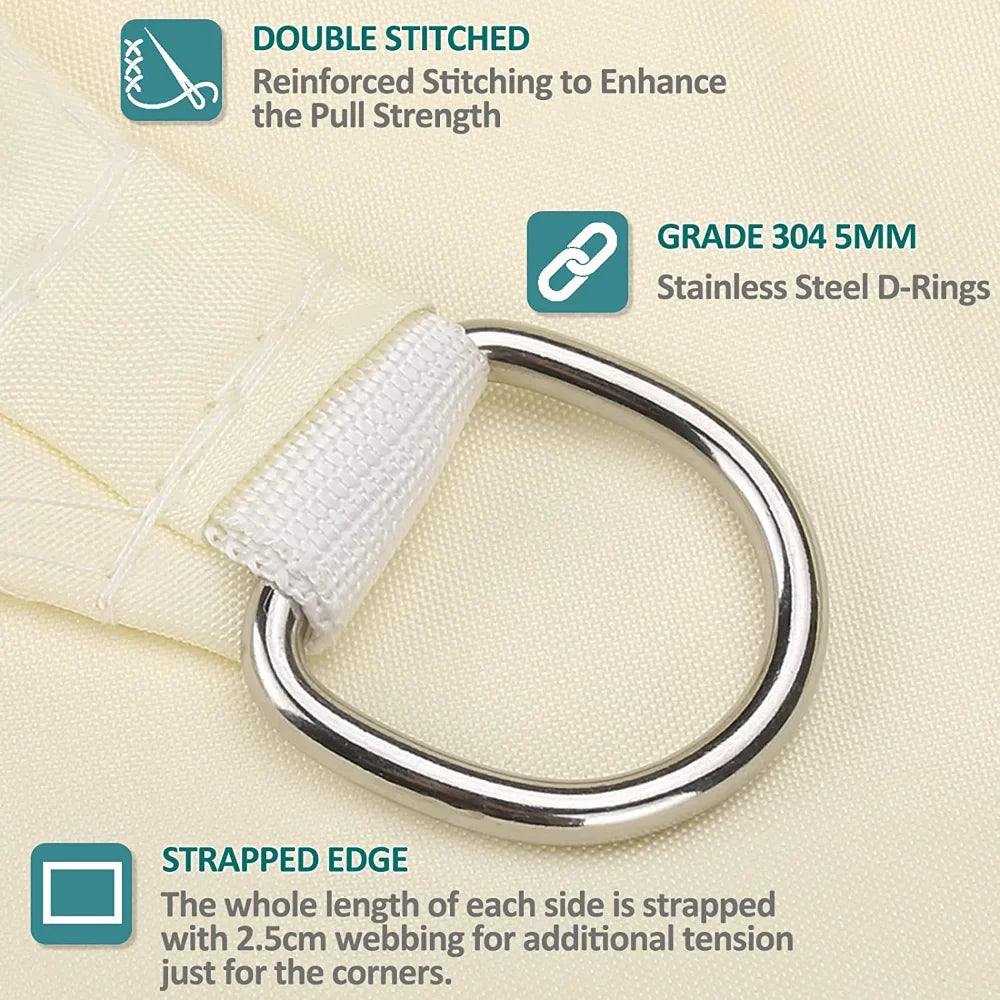 Lisslune | Waterproof Rectangular Sun Shade Sail with UV Protection & Mounting Kits – ShadeGuard