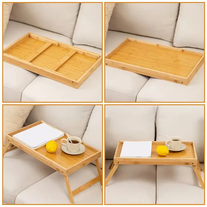 Rynx | Wood Folding Table Bed Tray Folding Column Laptop Cooling Holder Adjustable Stand Portable Camping Picnic Table Drawing Table