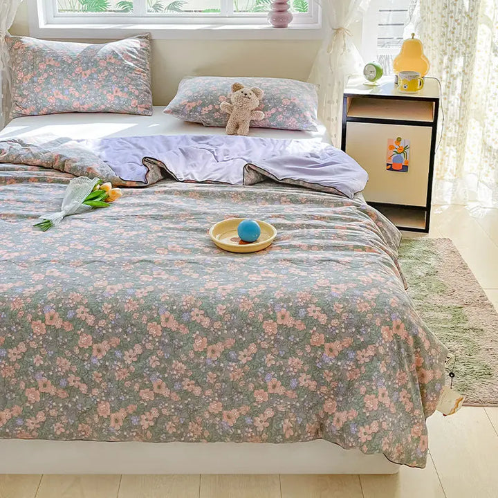 Rynx | Summer blanket Climate blanket Flower girl Heart Class A Double-layer yarn Summer cool soft Machine washable