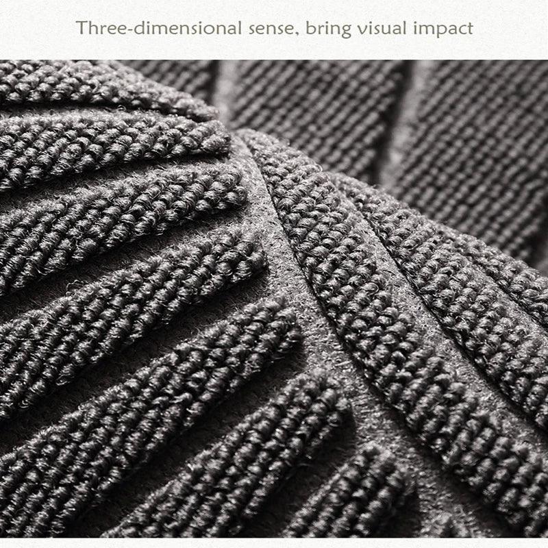 Lisslune | Superiore Non-slip Black and Gray Half-moon Outdoor Entrance Mat