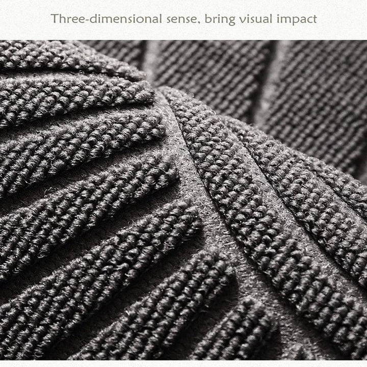 Lisslune | Superiore Non-slip Black and Gray Half-moon Outdoor Entrance Mat