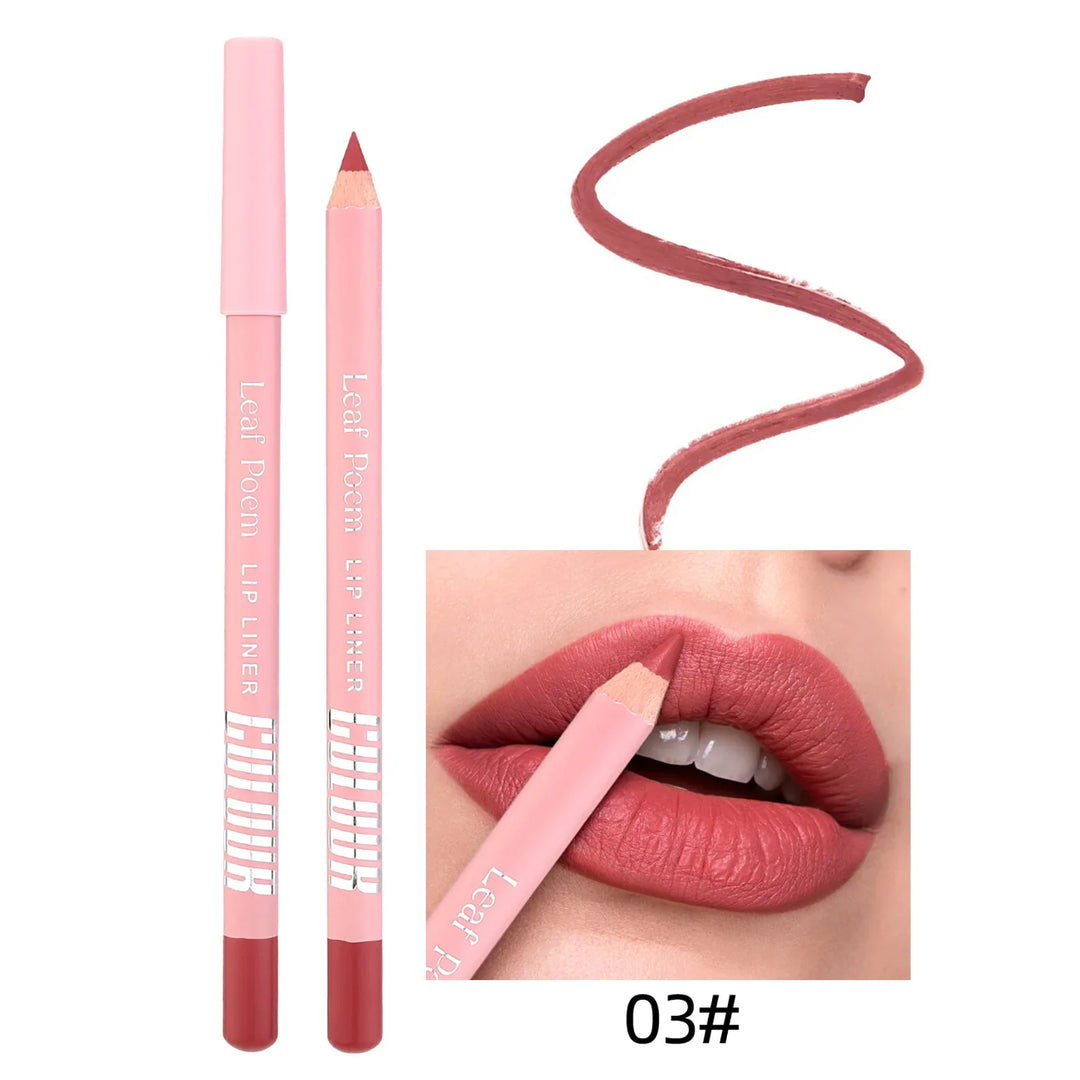 Rynx | 12 Color Matte Lipliner Pencil Waterproof Plumping Stain Lipstick Natural Nude Pink Lip Contours Pro Outline The Lips Contour Makeup