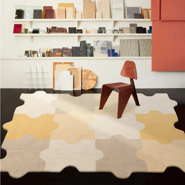 Rynx | Creative Style Rugs for Living Room Luxury Bedroom Decor Puzzle-Shaped Rug Home Plush Doormat Fluffy Soft Washable Rug