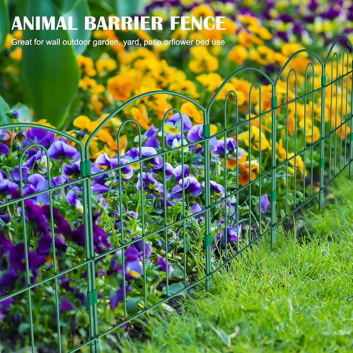 Rynx | 28-piece decorative green garden fence outdoor coating metal rustproof landscape forged iron wire frame foldable courtyard fence
