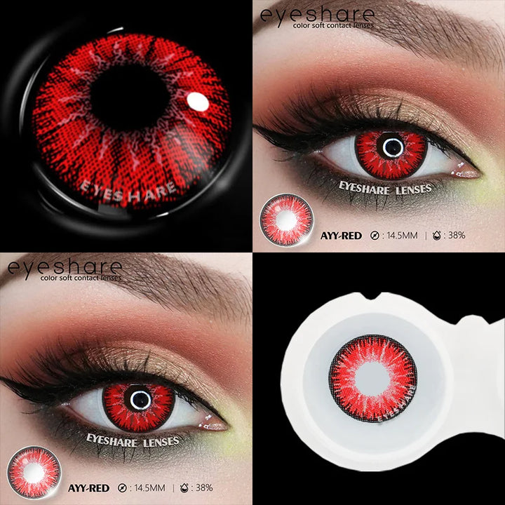 Rynx | 1 Pair Cosplay Color Contact Lenses for Eyes Crazy White Lenses Anime Black Lenses Halloween Beauty Makeup Lens Annual