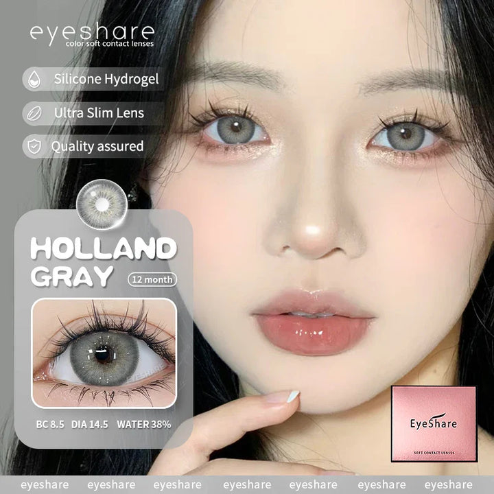 Rynx | Colorful Contact Lenses for Eyes 1 Pair Stylish Blue Eye Lenses Brown Lenses Gray Pupils Annual Cosmetic Green Lenses