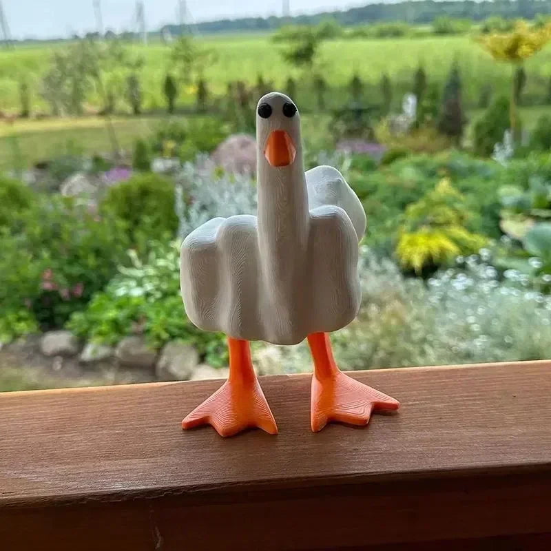 Lisslune | Middle Finger Resin Duck Decor