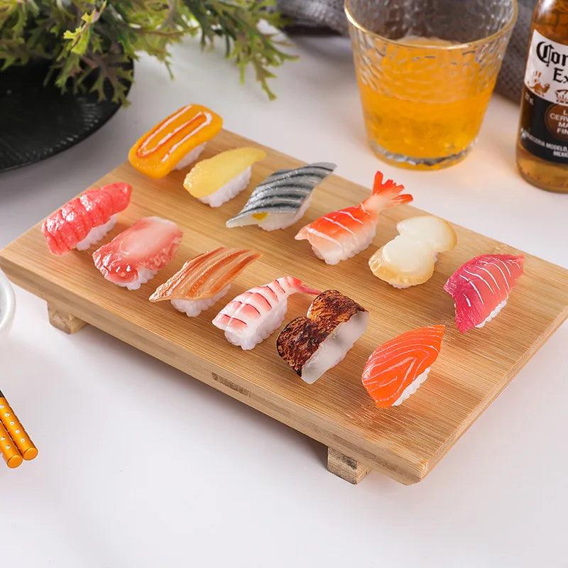 Lisslune | Realistic Artificial Sushi Set - 10pcs Decorative Japanese Rolls for Photography and Home Styling