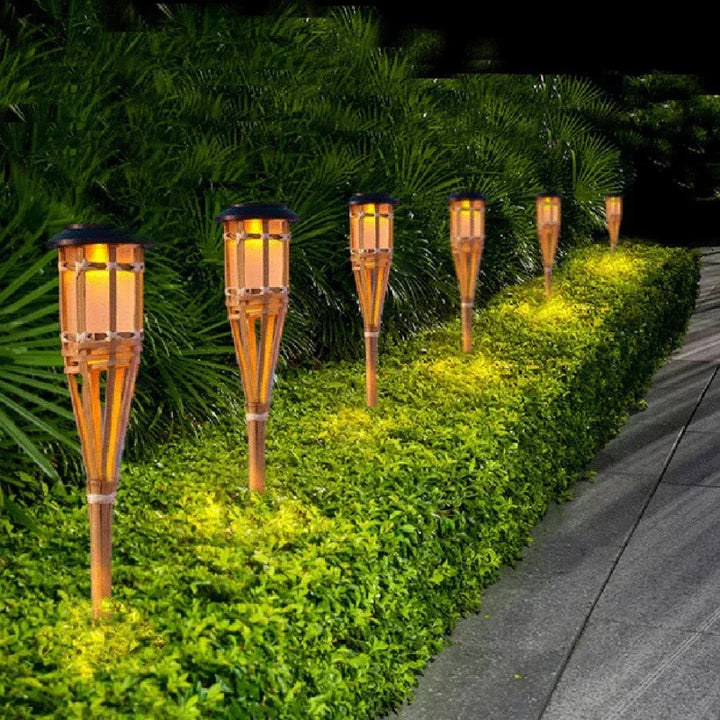 Lisslune | 5-Piece Solar Torch Light Set – Flame Effect LED Garden Lights | Solar Powered & Weatherproof Outdoor Lighting