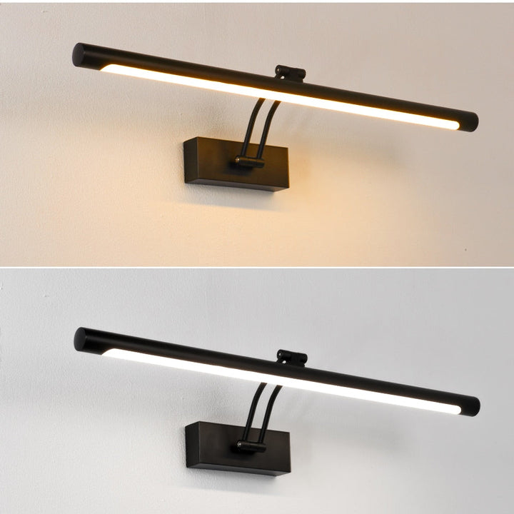 Lisslune | 80-100cm LED wall lamp - Modern black/silver wall light for the bathroom, internally mounted picture light