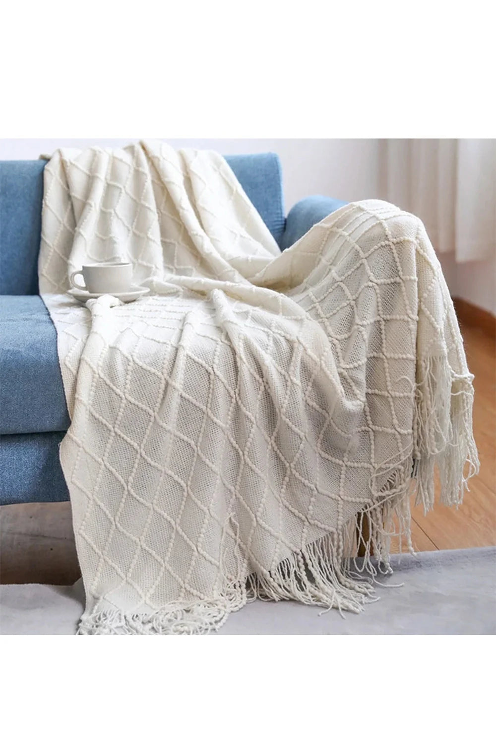 Lisslune | Diamond Knit Throw Blanket