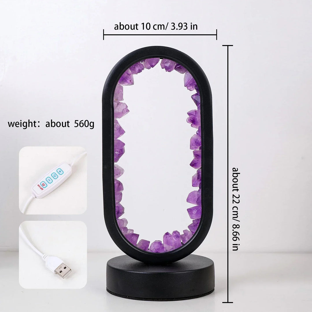 Lisslune | AuraStone | Natural Calming Amethyst Serenity Lamp