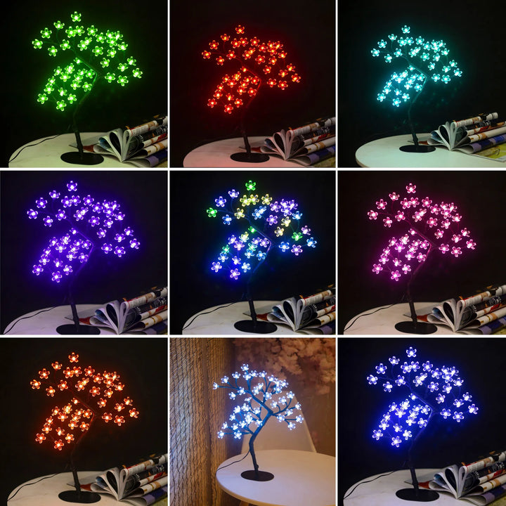 Rynx | Cherry Blossom Tree Light, 17 inch 40LED Illuminated Table Decoration Artificial Flower Bonsai Tree Lamp USB Powered Gifts for Home Decor