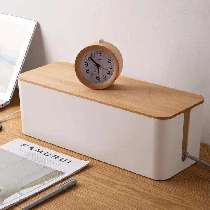 Lisslune | Elegant Wood Cable Management Box with Enhanced Cooling Functions and Versatile Aesthetics