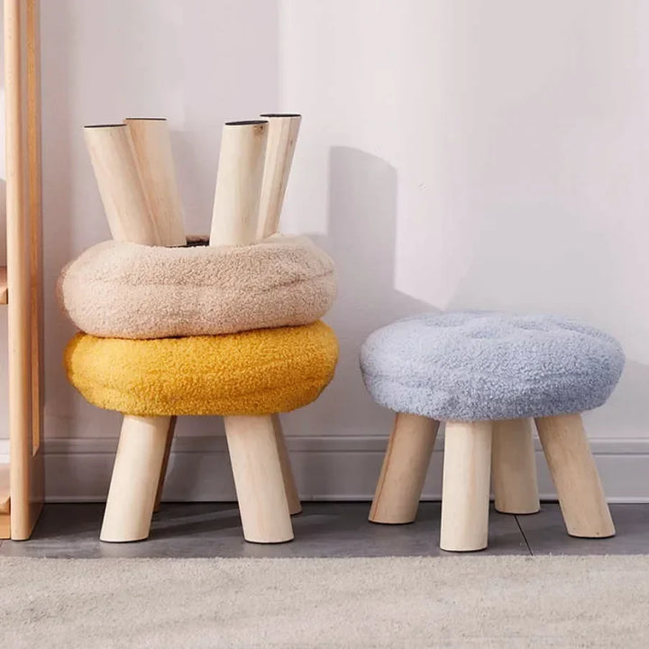 Rynx | Cookie small stool soft seat girls heart bedroom solid wood bench living room children's shoe changing stool furniture