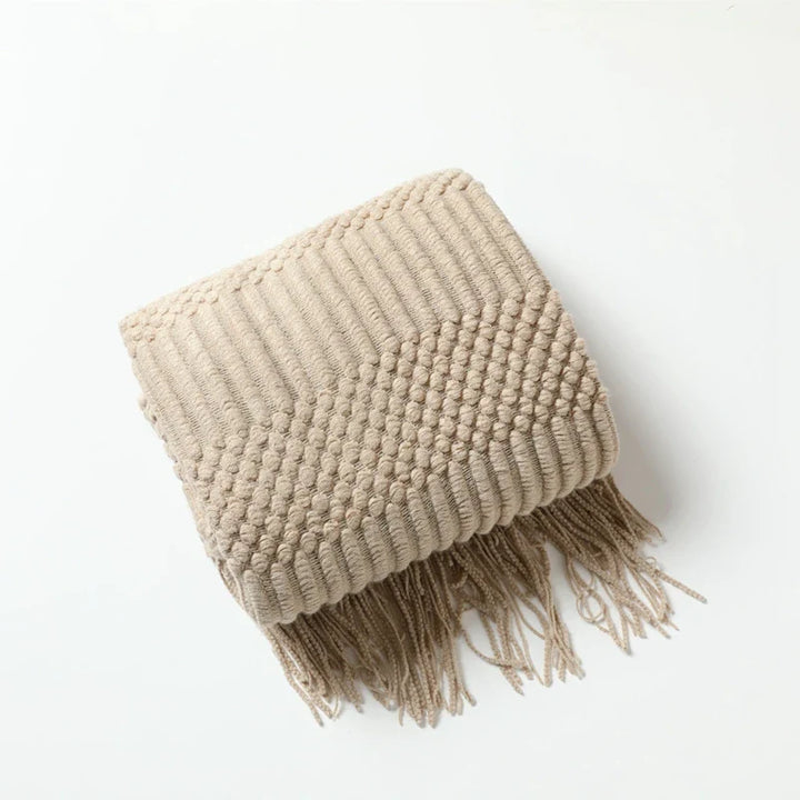 Lisslune | purple diamond knit blanket
