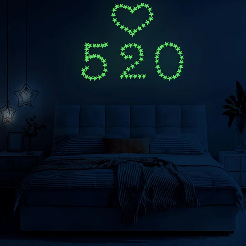 Rynx Glow-in-the-Dark Wall Stickers Self-Adhesive Dots Glow-in-the-Dark Ceiling Stickers for Kids' Room Halloween Home Decor