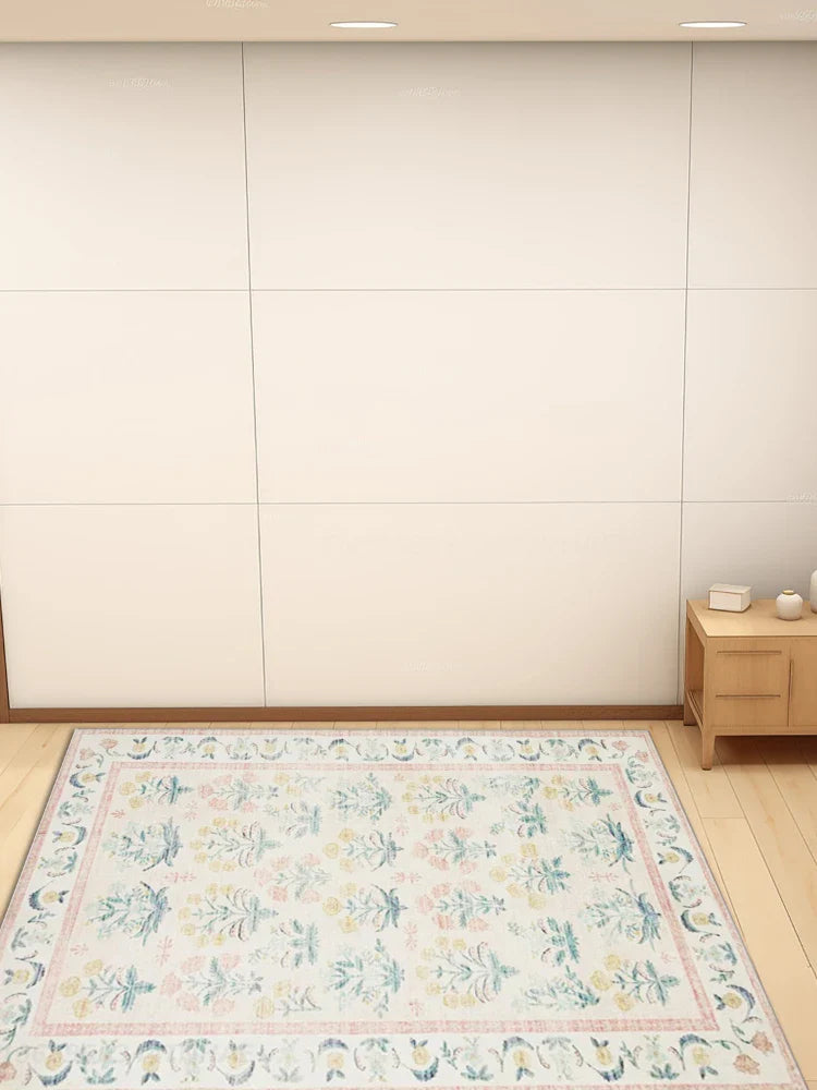 Rynx | Turkish Style Living Room Rugs Comfortable Bedroom Rugs Non-Slip Stain Resistant Carpet Soft Thickened Carpet Floral Tapis IG