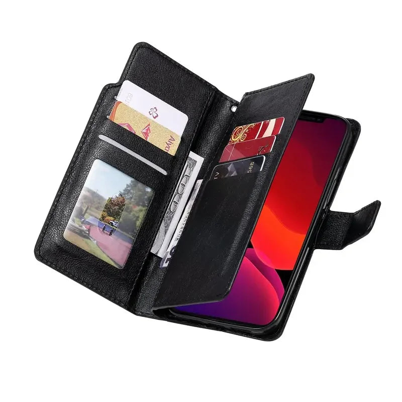 Lisslune | Foldable iPhone Leather Case with Card Slots