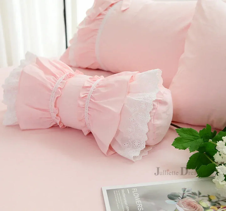 Rynx Lace Ruffle Pillowcases Home Decor Bedding Pillowcase Bed Pillow Candy Pillow Princess Lumbar Pillow Sofa Throw Pillow