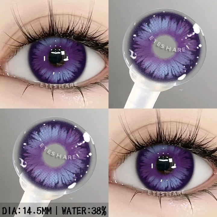 Rynx | 1 Pair purple lenses for eye color contact lenses anime pink lenses blue pupils for eyes Y2K lenses for natural eyes