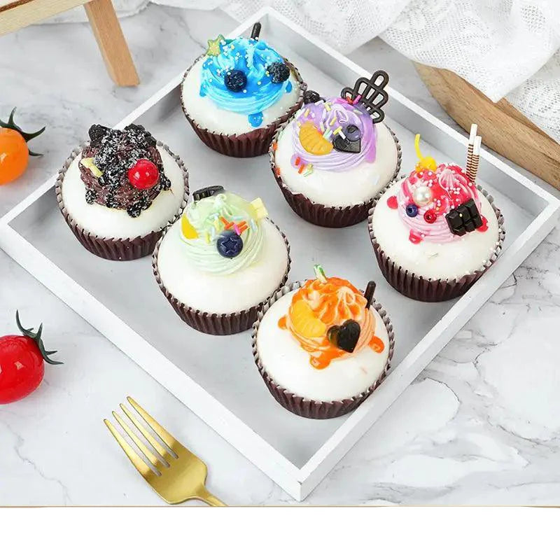 Lisslune | Playful Set of 6 Colorful PU Foam Cake Magnets for Creative Home Styling and Photography