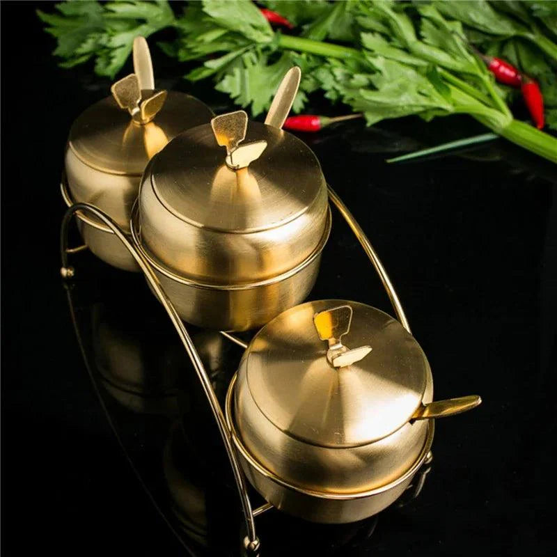 Lisslune | Elegant Stainless Steel Spice Organizer Set for a Modern Kitchen