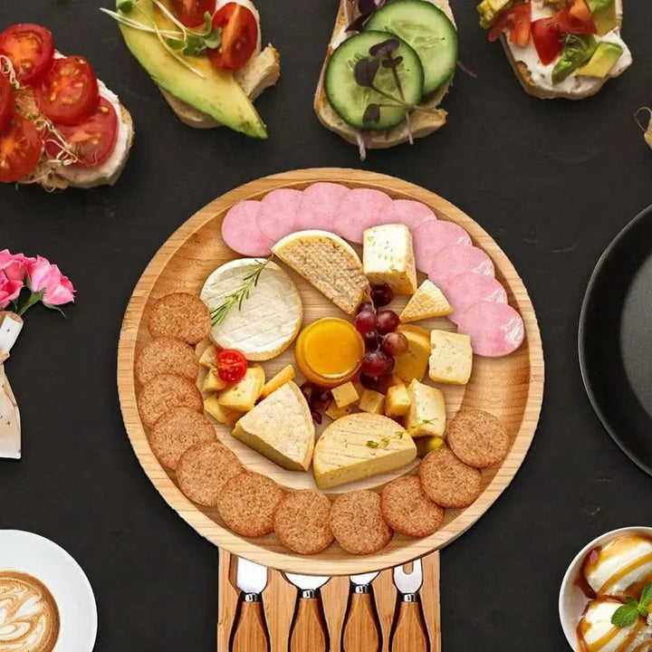 Lisslune | CheeseMate – Round Bamboo Cheese Board