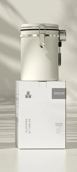 Lisslune | Stylish stainless steel coffee bean containers with date marker and carbon release valve