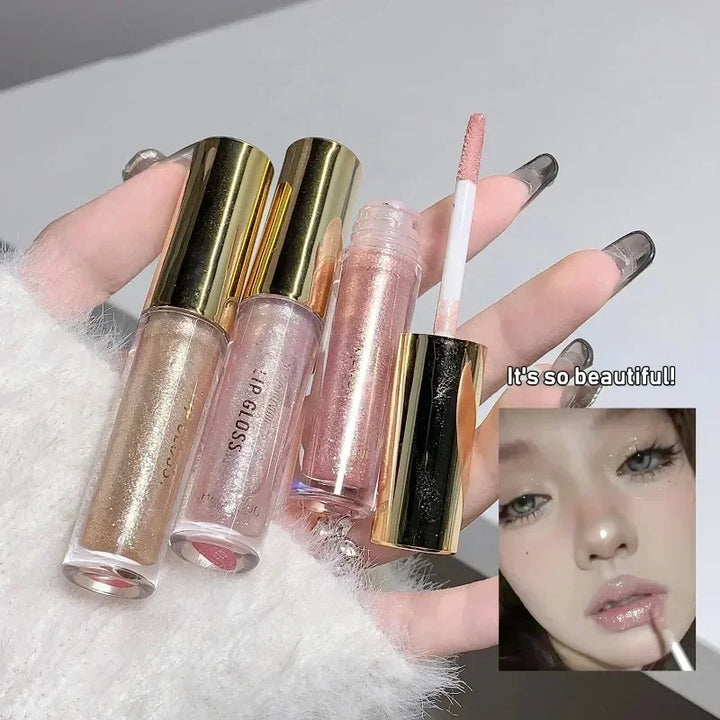 Rynx | Glitter Lip Gloss Liquid Lipstick Moisturizing Plumping Lip Shine High Gloss Sparkling Lip Gloss Shade Korean Makeup Cosmetics