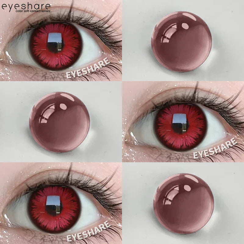 Rynx | 1 Pair Purple Colored Contact Lenses Fashion Cosplay Contact Lenses for Eyes Red Lenses Pink Soft Lenses Beauty Make-up Annual